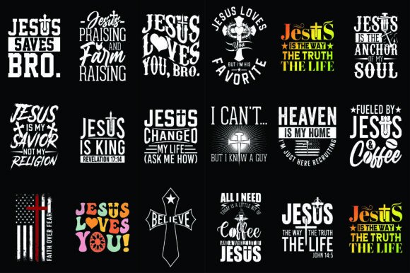 Best Jesus Tshirt Design Bundle – Graphics for Faith-Based T-Shirt Designs