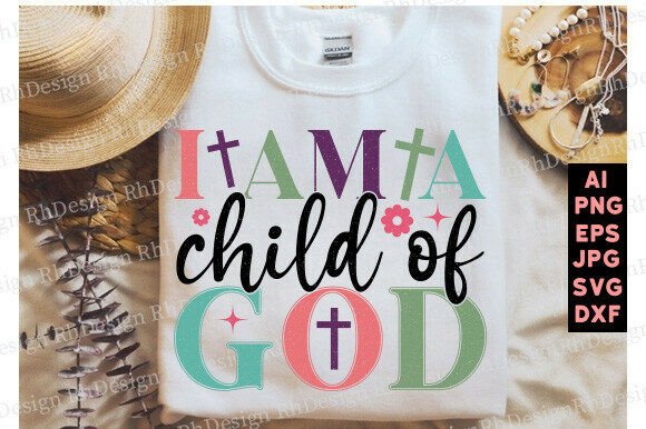 Child of God SVG PNG – Christian Faith Graphics for T-Shirt Designs