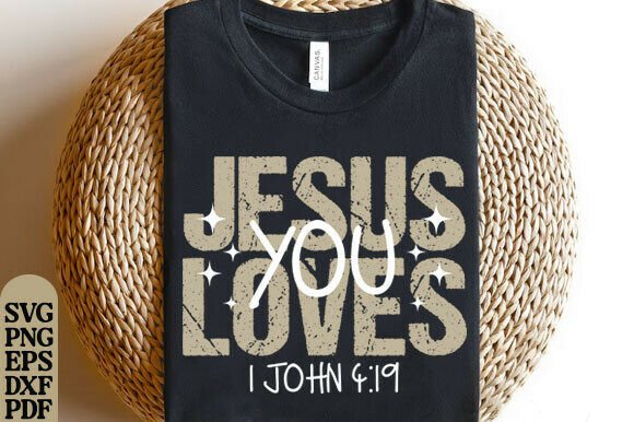 h1Jesus Loves You PNG SVG, Bible Verse Graphics for T-Shirt Designs and Handmade Crafts/h1