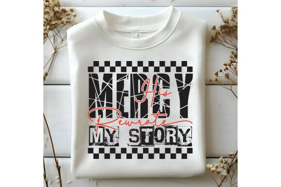 His Mercy Rewrote PNG & Christian Fall SVG Graphics for T-Shirt Designs