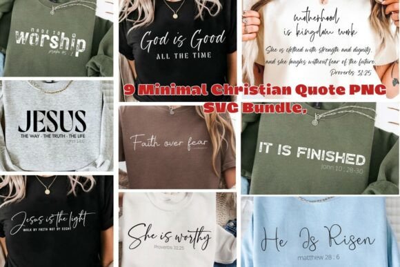 Minimal Christian Bundle, Christian Png for T-Shirt Designs & Graphic Projects